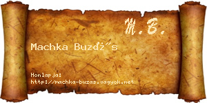 Machka Buzás névjegykártya